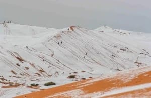 Snow in the Sahara Desert